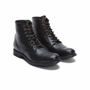 Frye Tyler Lace Up Boots Men's Size 6.5 Black Leather Western Combat Round Toe
